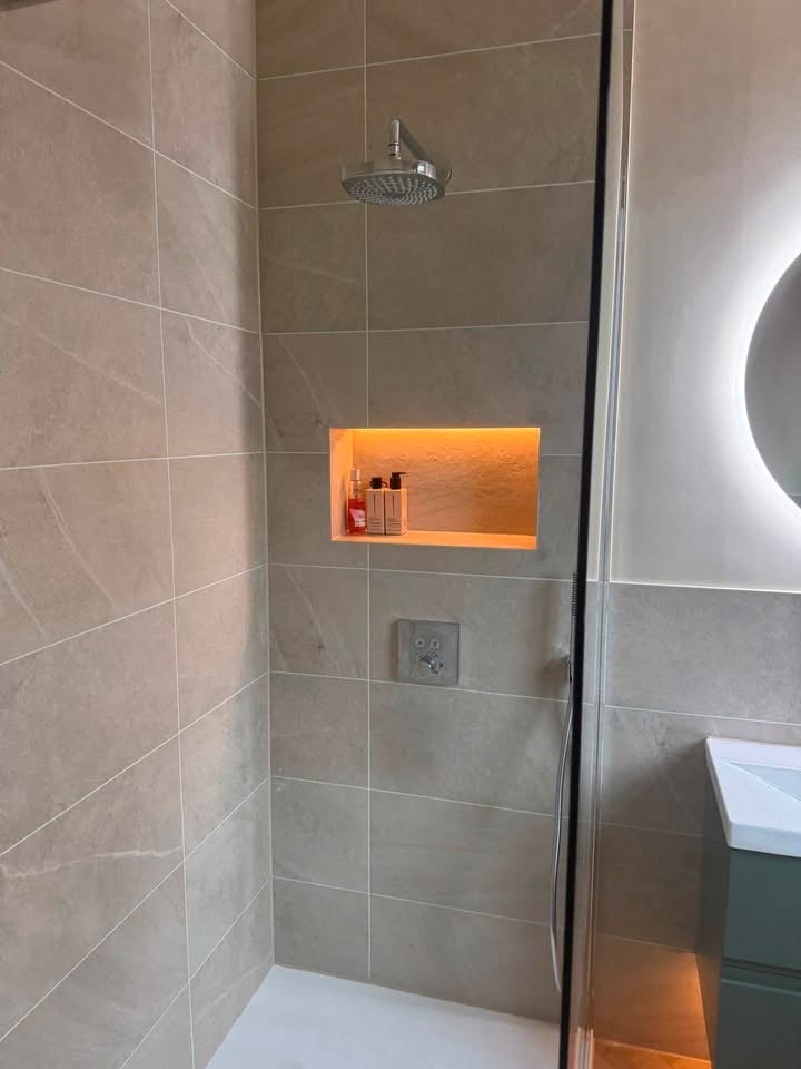 Finished walk-in shower